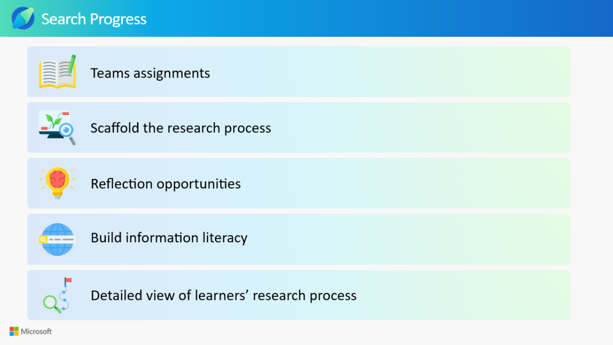 Infographic on Search Coach and Search Progress features. Select the following link for the accessible PDF version.