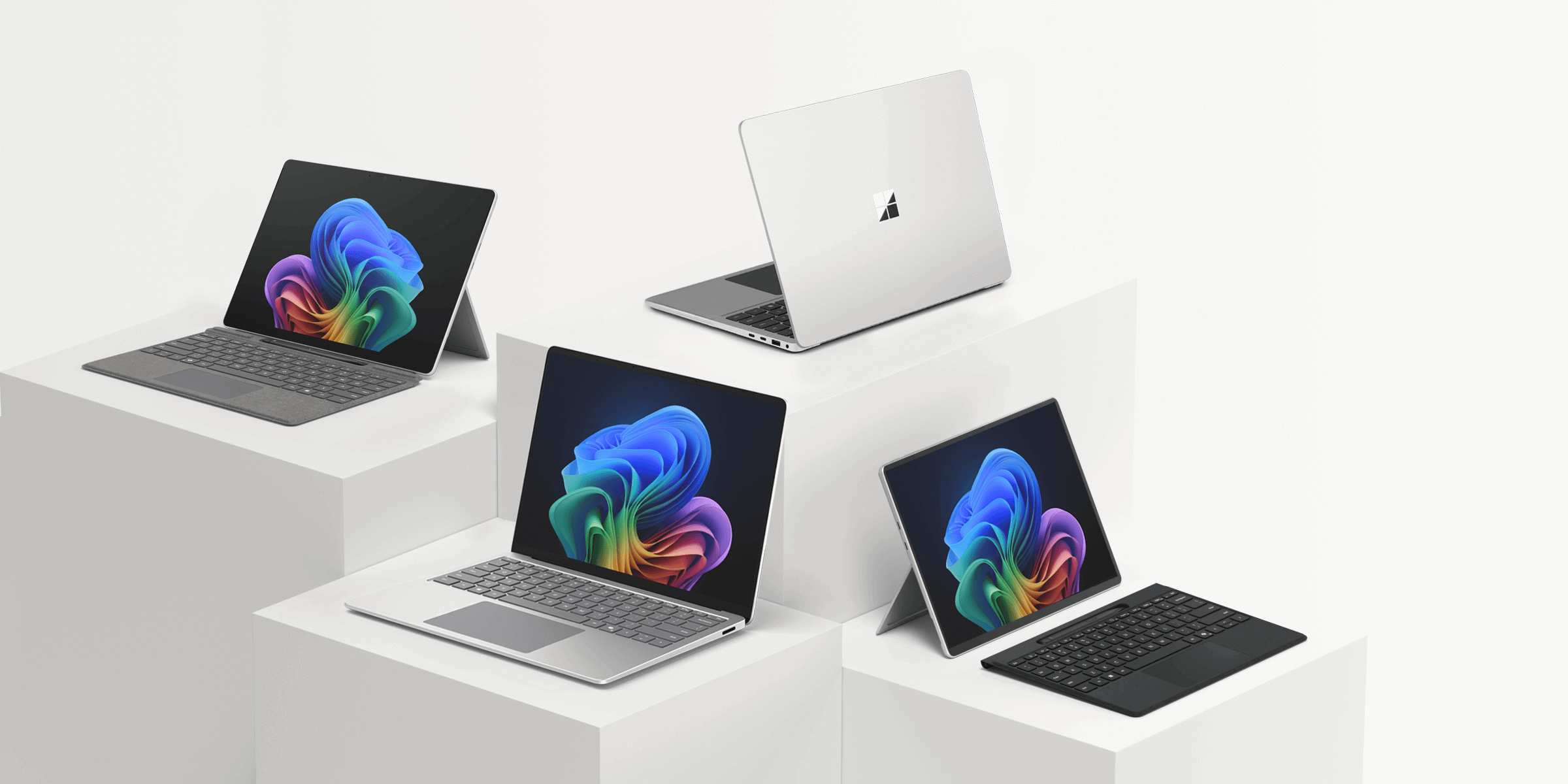 A photo showing the Surface family of devices, including Surface Laptop and Surface Pro.