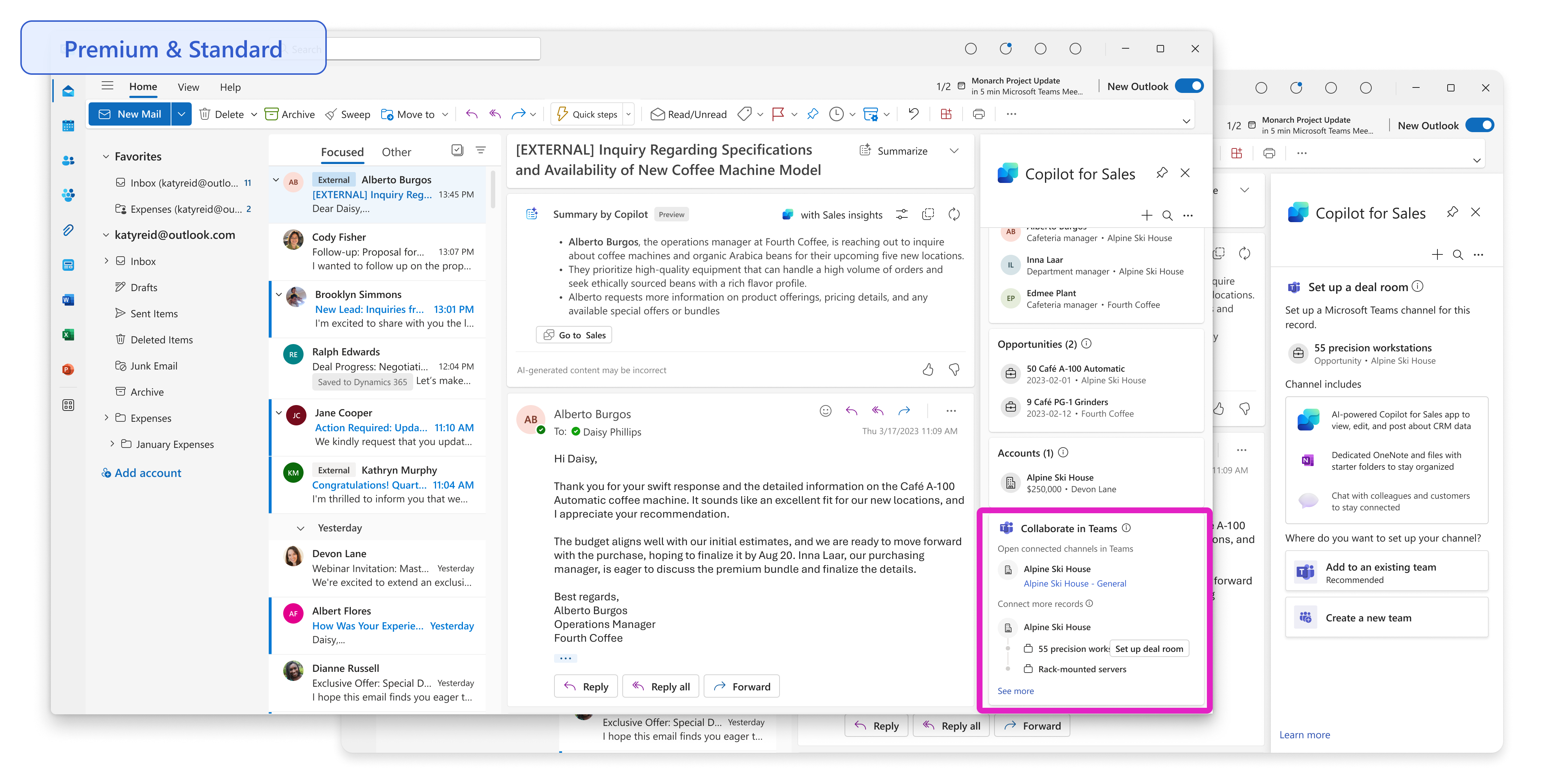 Screenshot showing collaboration room options.