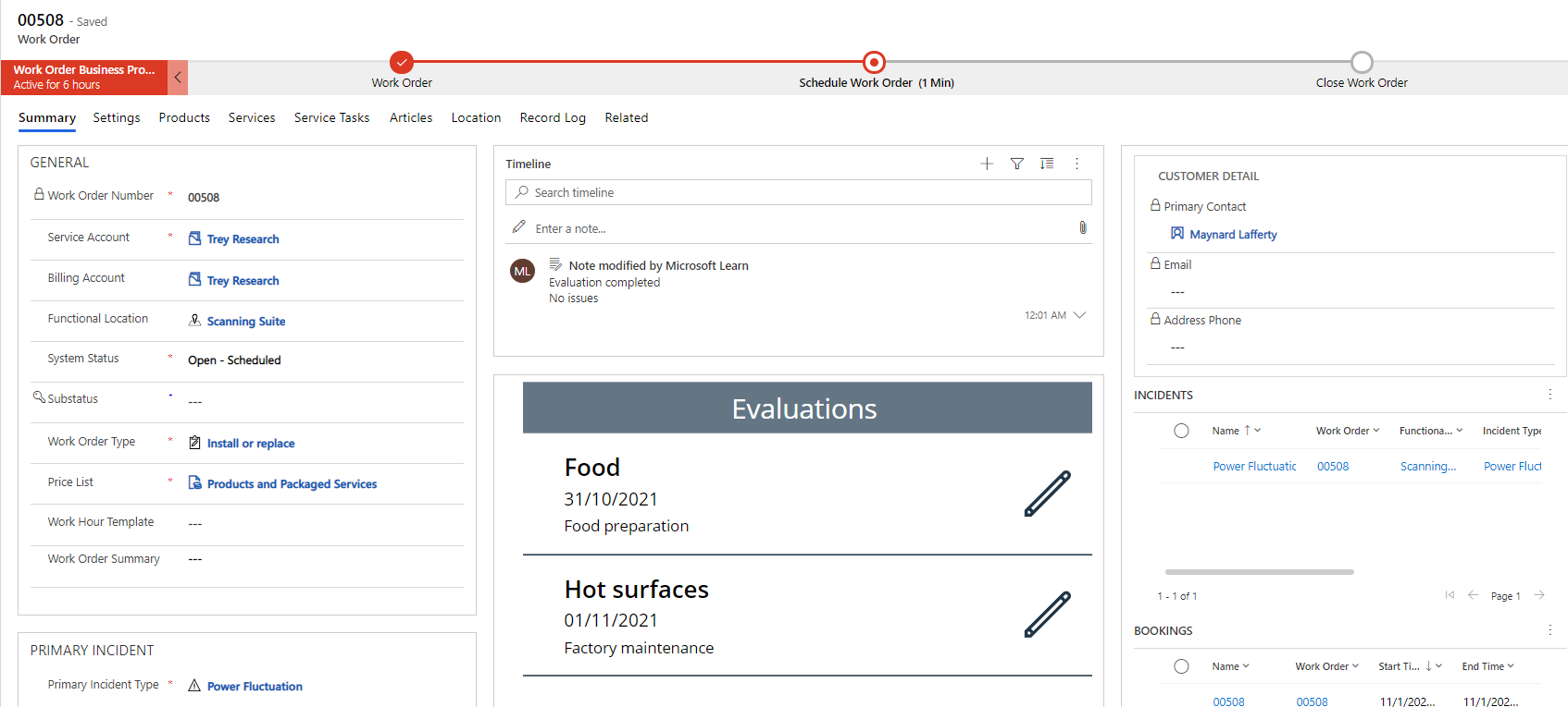 Screenshot of an embedded canvas app on a model-driven app form.