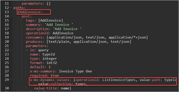 Screenshot of the added dynamic values.