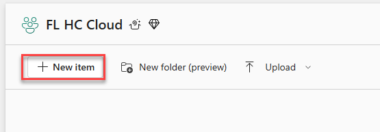 Screenshot showing the add new item button.