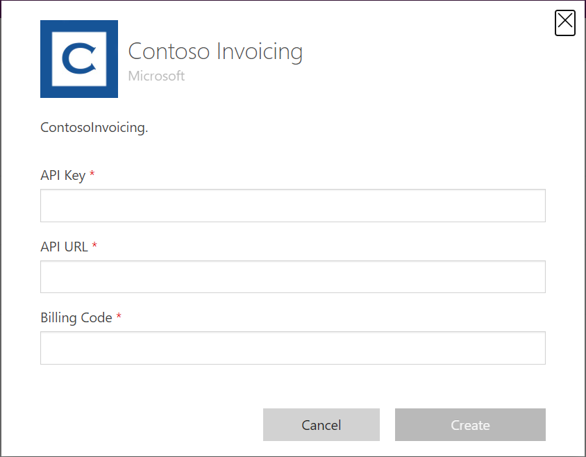 Screenshot of Connection dialog box when using the configuration.