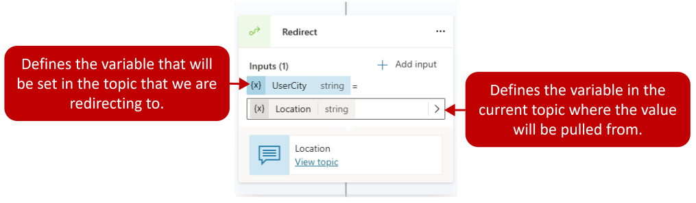 Screenshot of the variable input settings.