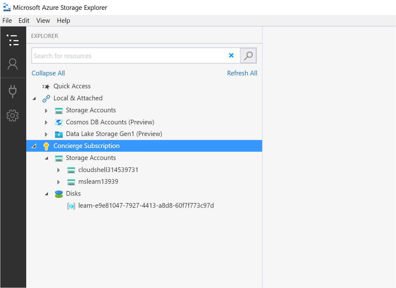Screenshot that shows the expansion of a subscription.