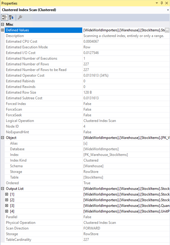 Screenshot of the properties for the operator.