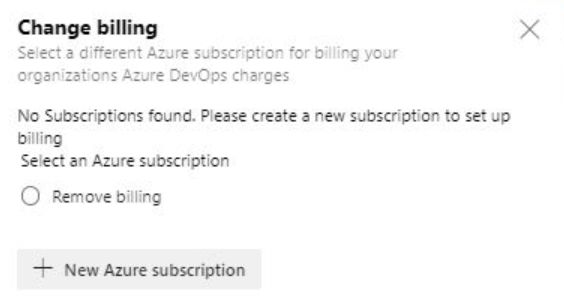 Screenshot that shows the Billing page.