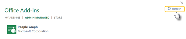 Screenshot of the Refresh command in the top-right corner.