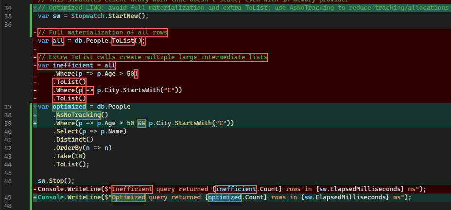 Screenshot of code changes.