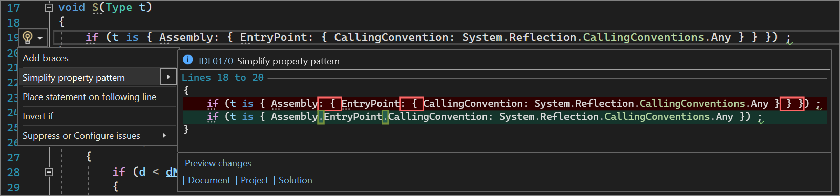 Simplify property pattern refactoring