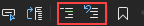 Screenshot of the Comment button and the Uncomment button in the IDE toolbar.