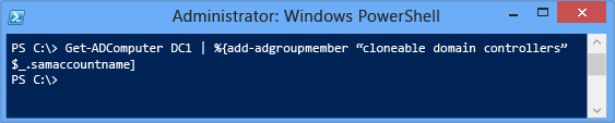 Screenshot of a terminal window that shows the command for adding a server to a group