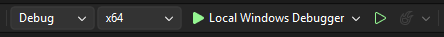 Visual Studio - Debug Start drop-down displaying the text local windows debugger.