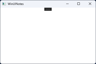 The notes app window with a title bar and empty content area.