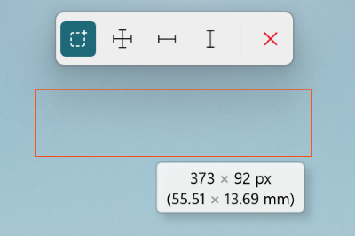 A screenshot of the Screen Ruler PowerToys utility for Windows.