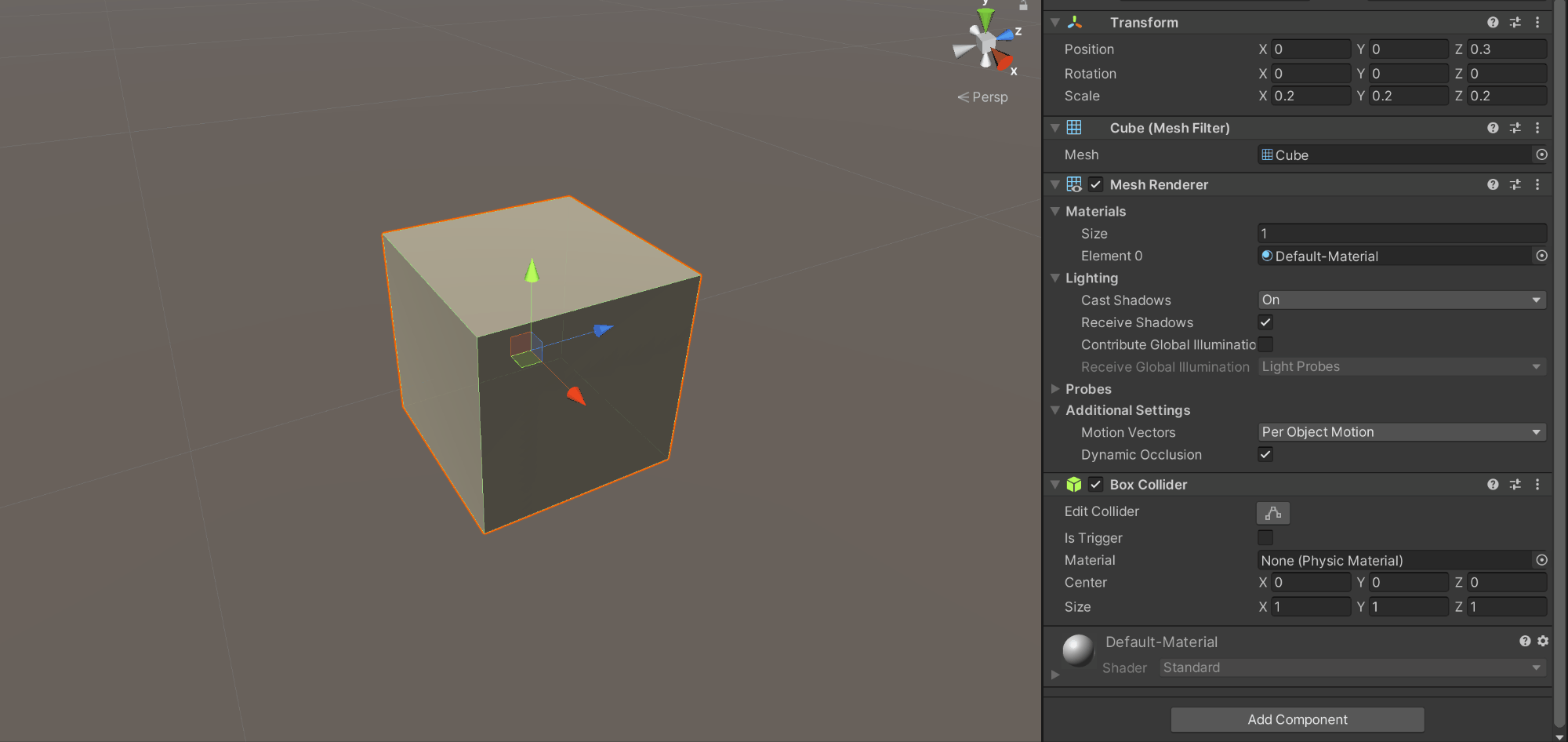 Animated example of moving the start push distance in front of the near interaction touchable plane