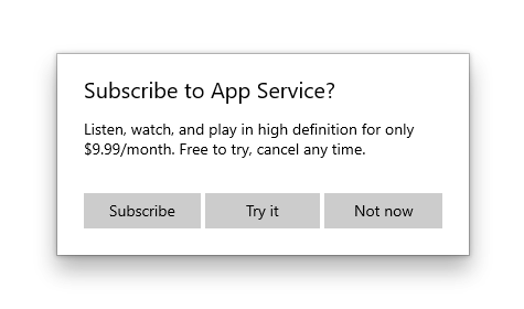 A three button dialog