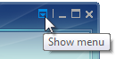 screen shot of show menu glyph with tooltip