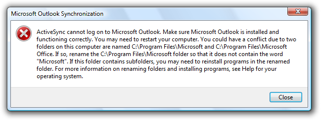 screen shot of extremely verbose message