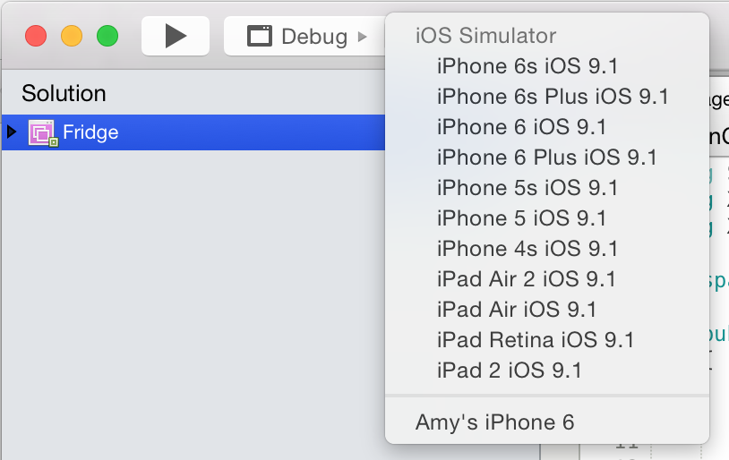 Select the target device