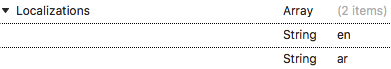 Info.plist supported languages Info.plist supported languages