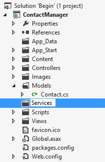 Creación de la carpeta Servicios Creación de la carpeta Servicios