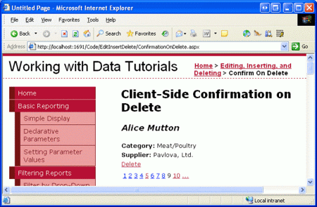 FormView muestra información sobre un único producto