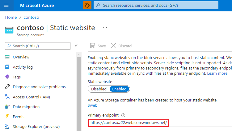 Métricas de métricas de sitios web estáticos de Azure Storage