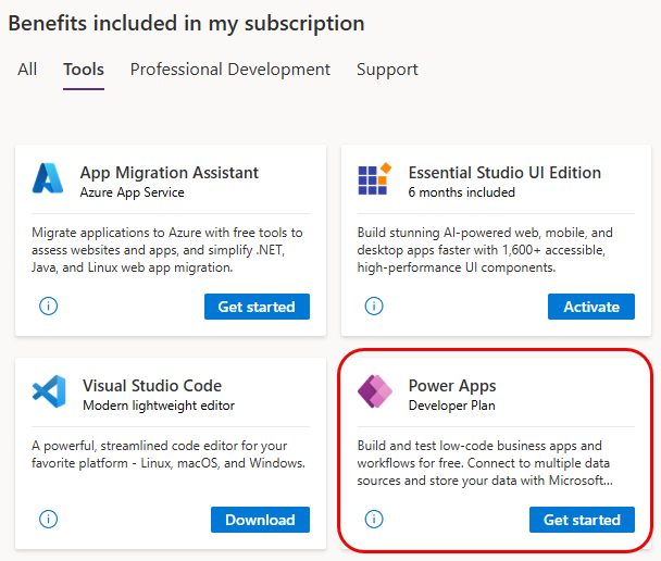 Power Apps Developer Plan en Visual Studio.