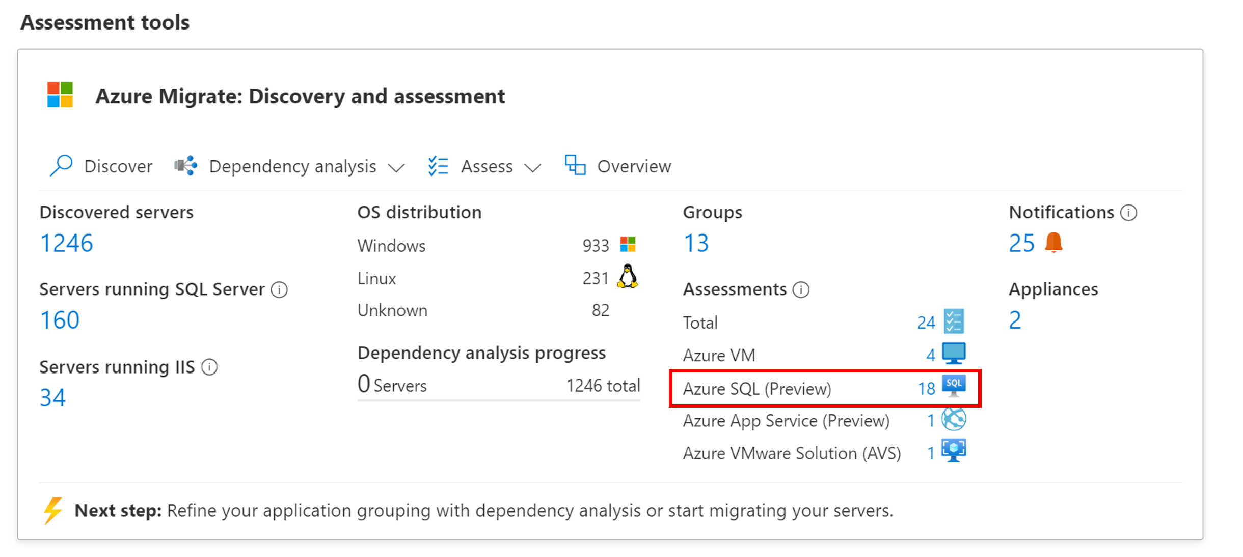 Recorte de pantalla de la navegación para la evaluación creada.
