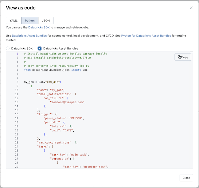 Weergeven als code, Python