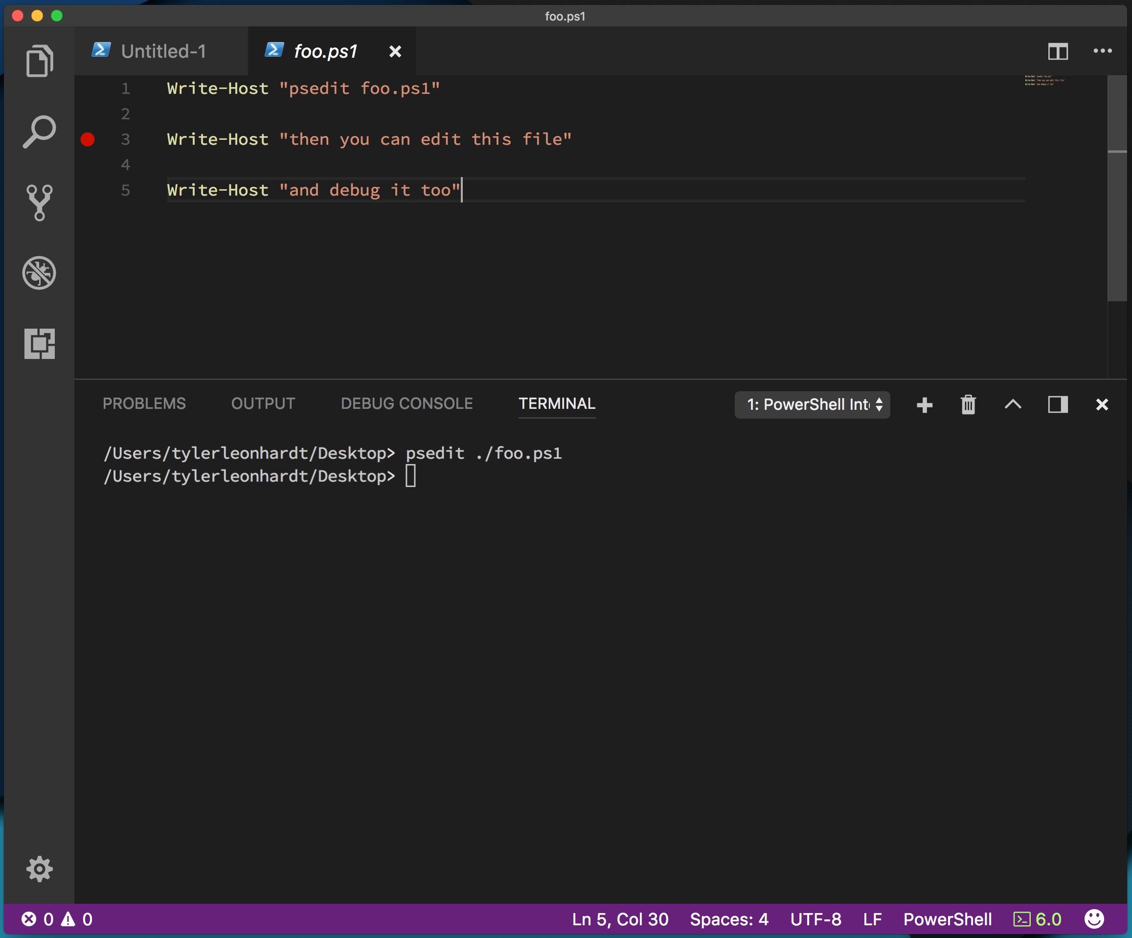 Een onderbrekingspunt toevoegen aan de goot