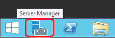 Pictogram voor de Serverbeheerder in de Windows Server 2012 taakbalk