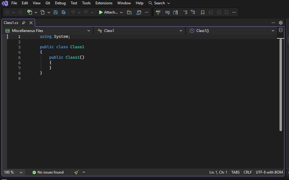 Schermopname van een C#-codebestand in Visual Studio.