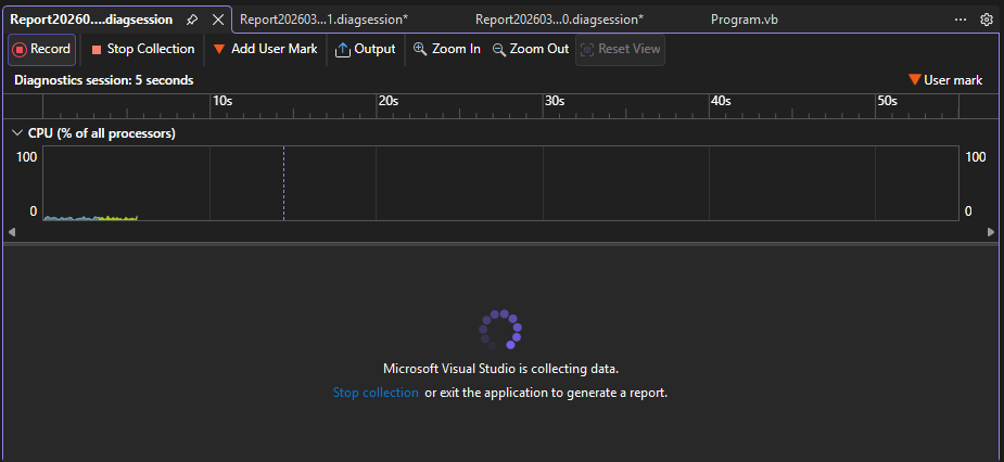 Schermopname van de knop Verzameling stoppen.