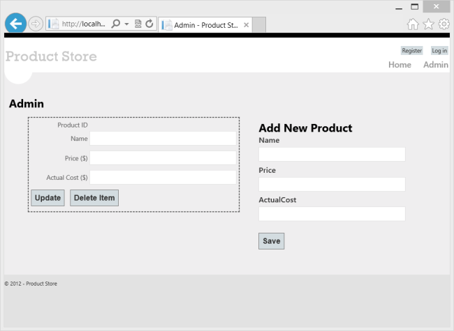 Zrzut ekranu przedstawiający widok przeglądarki strony Administratora.