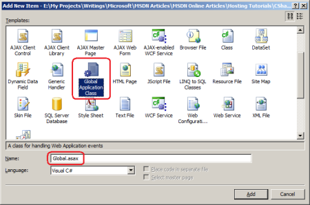Zrzut ekranu przedstawiający plik Global dot A S A X.