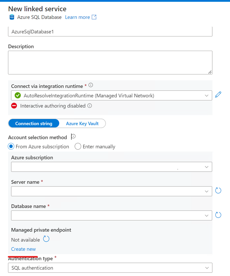 Zrzut ekranu przedstawiający prywatny punkt końcowy połączonej usługi Azure SQL Database 1.