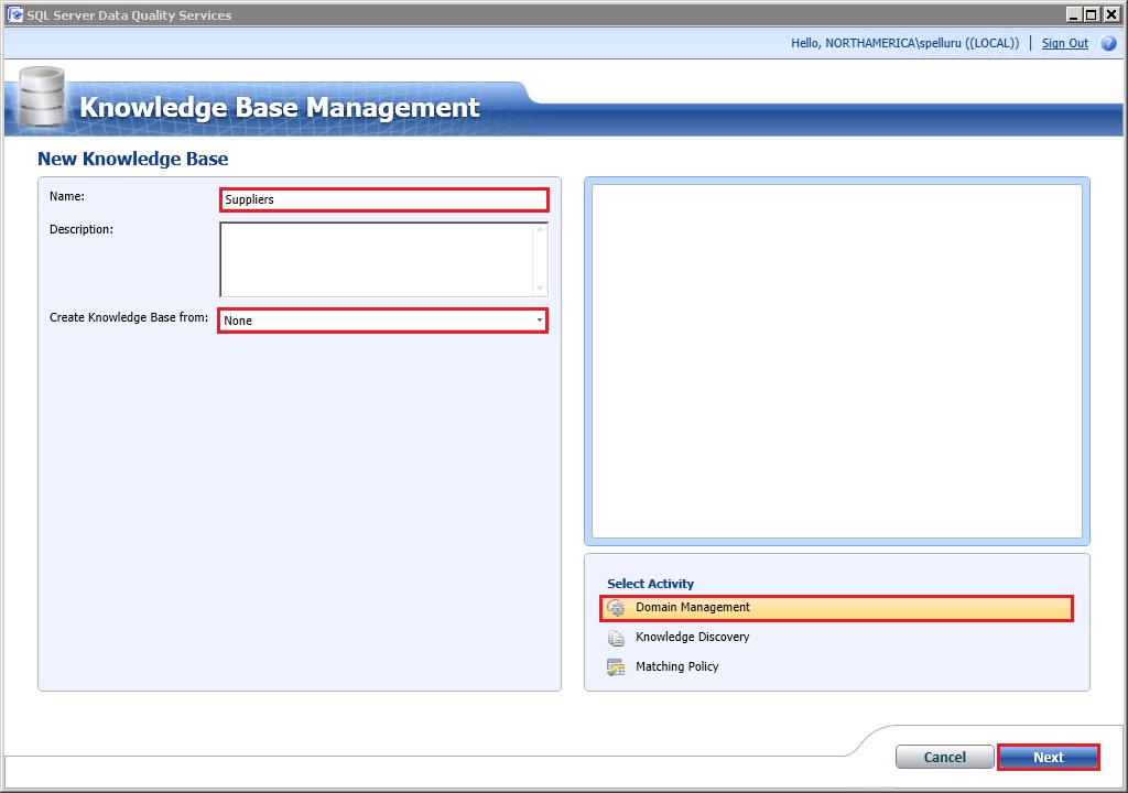 New Knowledge Base - Domain Management