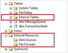 obiekty PolyBase w SSMS