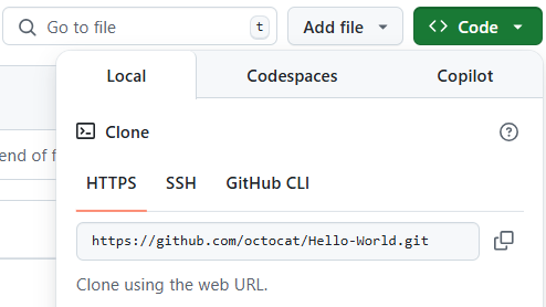 Zrzut ekranu przedstawiający menu rozwijane Przycisk kodu z opcjami klonowania.
