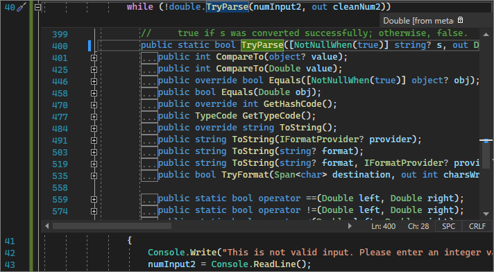 Screenshot przedstawiający okno Podgląd Definicji w Visual Studio 2022.