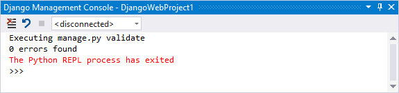 Zrzut ekranu przedstawiający wynik polecenia Validate w programie Visual Studio.