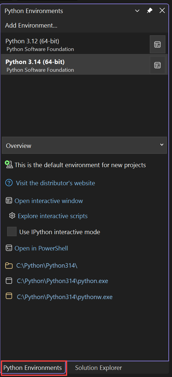 Zrzut ekranu przedstawiający okno Środowiska języka Python.