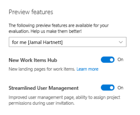 Captura de tela do painel de visualização de aceitação.