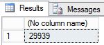 Captura de tela do SSMS mostrando um conjunto de resultados com contagem de linhas de 29.939.