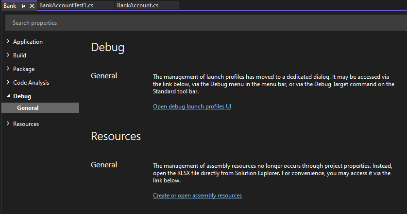 Propriedades de projeto Propriedades de projeto