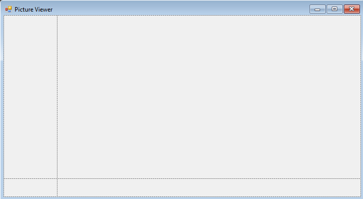 Captura de tela mostra o formulário com TableLayoutPanel redimensionado.