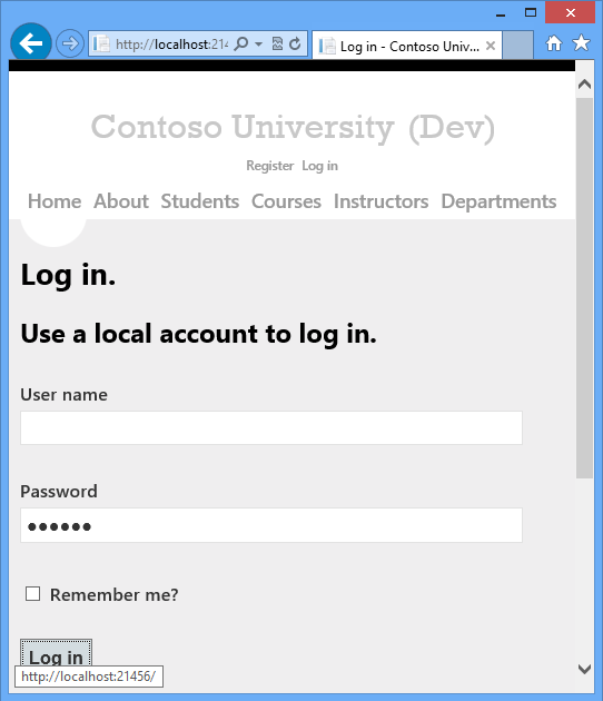 Página de login