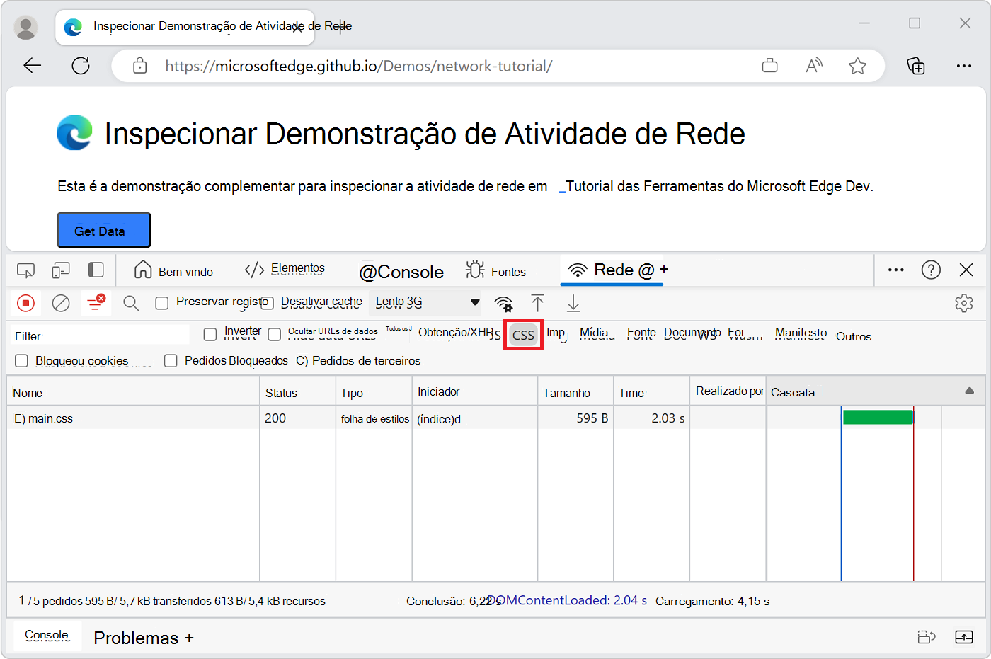 Mostrar apenas ficheiros CSS